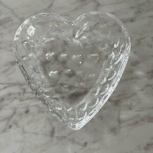 Heart-Shaped Clear Glass Bowl